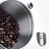 1500ml 304 Stainless Steel Coffee Canister Airtight Coffee Bean Storage Jar with Wood Grain Lid and Scoop