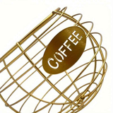 1pc Unique Coffee Capsule Basket Iron Coffee Pod Holder with Slanted Design for Home Bar and Cafe Display.golden