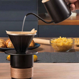6-Piece Pour Over Coffee Set, Coffee Machine Gift Box, Pour Over Coffee Kettle, Coffee Cup, Coffee Bean Grinder Set.black