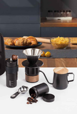 6-Piece Pour Over Coffee Set, Coffee Machine Gift Box, Pour Over Coffee Kettle, Coffee Cup, Coffee Bean Grinder Set.WHITE