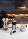 6-Piece Pour Over Coffee Set, Coffee Machine Gift Box, Pour Over Coffee Kettle, Coffee Cup, Coffee Bean Grinder Set.inherent/true qualities