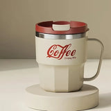 400ml Dual-Drink Coffee Cup: 304 Stainless Steel, Hot/Cold Brew, Switch Between Direct-Sip & Wide-Mouth, Lightweight & Leak-Proof for On-the-Go./red