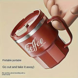 400ml Dual-Drink Coffee Cup: 304 Stainless Steel, Hot/Cold Brew, Switch Between Direct-Sip & Wide-Mouth, Lightweight & Leak-Proof for On-the-Go./BLACK