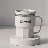 400ml Dual-Drink Coffee Cup: 304 Stainless Steel, Hot/Cold Brew, Switch Between Direct-Sip & Wide-Mouth, Lightweight & Leak-Proof for On-the-Go./BLACK