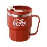 400ml Dual-Drink Coffee Cup: 304 Stainless Steel, Hot/Cold Brew, Switch Between Direct-Sip & Wide-Mouth, Lightweight & Leak-Proof for On-the-Go./BLACK