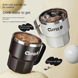 400ml Dual-Drink Coffee Cup: 304 Stainless Steel, Hot/Cold Brew, Switch Between Direct-Sip & Wide-Mouth, Lightweight & Leak-Proof for On-the-Go./beige