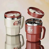 400ml Dual-Drink Coffee Cup: 304 Stainless Steel, Hot/Cold Brew, Switch Between Direct-Sip & Wide-Mouth, Lightweight & Leak-Proof for On-the-Go./beige