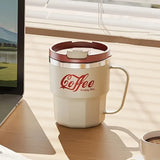 400ml Dual-Drink Coffee Cup: 304 Stainless Steel, Hot/Cold Brew, Switch Between Direct-Sip & Wide-Mouth, Lightweight & Leak-Proof for On-the-Go./beige