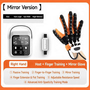 Upgraded Rehabilitation Training Glove, Mirror Training with Independent Single Finger Control, 9-Level Adjustable Force, Wireless Portable with Smart Memory – A Great Helper for Hand Function Recovery./XL code for right hand (glove+host+mirror)