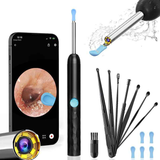 8-Piece Smart Visual Ear Cleaner, 1080P HD AI Warning, IP67 Waterproof Silicone Soft Tip, Safe and Comfortable Comfortable(black)
