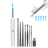 8-Piece Smart Visual Ear Cleaner, 1080P HD AI Warning, IP67 Waterproof Silicone Soft Tip, Safe and Comfortable Comfortable(black)