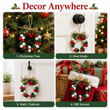 2PCS Mini Christmas Bell Wreath | Red, Green & White Metal Bells, Artificial Pine Branches & Jute Twine Bow, Small & Exquisite Hanging Ornament In Australia - Darrahopens