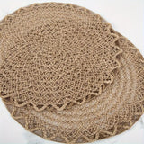4pcs Nordic Style Round Table Mat, Exquisite Openwork Weave, Polyester Hemp-Like Texture, 38cm Dining Mat, Heat-Resistant and Easy to Care For