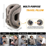 Inflatable Travel Pillow | Multi-Scene Ergonomic Design, 3-Second Inflate/Deflate, Relieves Travel Fatigue.(GREY)
