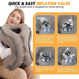 Inflatable Travel Pillow | Multi-Scene Ergonomic Design, 3-Second Inflate/Deflate, Relieves Travel Fatigue.(GREY)