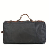 Retro Waxed Canvas Travel Bag, Large Capacity, Waterproof & Wear-Resistant, Crazy Horse Leather Handles, Essential for Outdoor Short Trips, Business & Camping!(khaki)