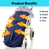 Winter Elderly Wheelchair Heating Blanket | Windproof & Fleece-Lined, Ideal for Both Outings and Home Use(GREY)