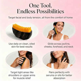 Dual-Sided Lymphatic Massage Brush: Silicone Boosts Circulation, Gua Sha Lifts, Wet & Dry Use, Essential Home Sculpting Tool（black)