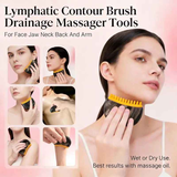 Dual-Sided Lymphatic Massage Brush: Silicone Boosts Circulation, Gua Sha Lifts, Wet & Dry Use, Essential Home Sculpting Tool(Deep wood grain)