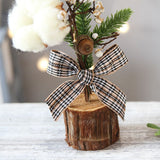 Desktop Mini Christmas Tree 25cm, Cotton Style Christmas Window Potted Decoration