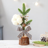 Desktop Mini Christmas Tree 25cm, Cotton Style Christmas Window Potted Decoration