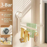 No-drill ABS Suction Cup Towel Rack, 180° Rotating Layered Storage, Dual Use for Kitchen and Bathroom, Sturdy Load Bearing and Easy to Clean./Milky white three-shot In Australia - Darrahopens