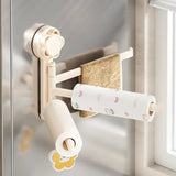 No-drill ABS Suction Cup Towel Rack, 180° Rotating Layered Storage, Dual Use for Kitchen and Bathroom, Sturdy Load Bearing and Easy to Clean./Gun gray three-shot