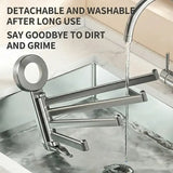 No-drill ABS Suction Cup Towel Rack, 180° Rotating Layered Storage, Dual Use for Kitchen and Bathroom, Sturdy Load Bearing and Easy to Clean./Gun gray four-shot
