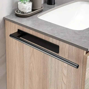 Stainless steel drill-free towel bar, rust-proof and durable, strong adhesive installation, super convenient for hanging towels in bathroom and kitchen../black In Australia - Darrahopens