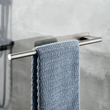 Stainless steel drill-free towel bar, rust-proof and durable, strong adhesive installation, super convenient for hanging towels in bathroom and kitchen../black