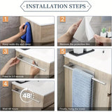 Stainless steel drill-free towel bar, rust-proof and durable, strong adhesive installation, super convenient for hanging towels in bathroom and kitchen../inherent