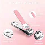 34-Piece Manicure Set: Sharp and Durable Stainless Steel Tools, All-in-One Hand, Foot, and Face Care, Portable Zippered Pouch, a Must-Have Exquisite Grooming Essential for Home and Travel!/pink