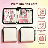 34-Piece Manicure Set: Sharp and Durable Stainless Steel Tools, All-in-One Hand, Foot, and Face Care, Portable Zippered Pouch, a Must-Have Exquisite Grooming Essential for Home and Travel!/brown