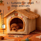 1 Pet Bed House for Cats, Detachable and Washable Cat House, Soft and Warm Winter Cat Bed, Small Dog Cave Nest( NO: L)