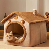 1 Pet Bed House for Cats, Detachable and Washable Cat House, Soft and Warm Winter Cat Bed, Small Dog Cave Nest( NO: L)