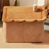 1 Pet Bed House for Cats, Detachable and Washable Cat House, Soft and Warm Winter Cat Bed, Small Dog Cave Nest( NO:M)