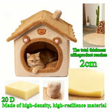 1 Pet Bed House for Cats, Detachable and Washable Cat House, Soft and Warm Winter Cat Bed, Small Dog Cave Nest( NO: S)