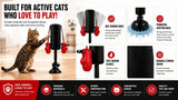 Cat Boxing Toy – Suction Cup Stays Secure, Height Adjustable, Unleash Natural Instincts for Happy Exercise Every Day.