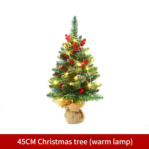 Mini Christmas Tree 45cm, Natural Pinecone Log Base Tabletop Decoration (Warm Light Version) In Australia - Darrahopens