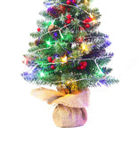 Mini Christmas Tree 45cm, Natural Pinecone Log Base Tabletop Decoration (Warm Light Version)