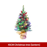 Mini Christmas Tree 45cm, Natural Pinecone Log Base Tabletop Decoration (Colorful Light Version)