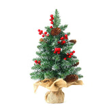 Mini Christmas Tree 45cm, Natural Pinecone Log Base Tabletop Decoration (Colorful Light Version)