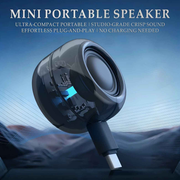 Mini portable speaker with Type-C interface, plug-and-play without charging. Wired connection compatible with phones/tablets/PCs, suitable for various indoor and outdoor scenarios.