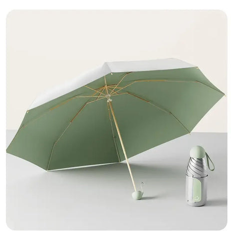 Mini Titanium-Silver UV Protection Umbrella | UPF 2000+ Effective Heat Insulation, 18cm Ultra-Portable, Rain or Shine, Cute & On-the-Go(GREEN） In Australia - Darrahopens