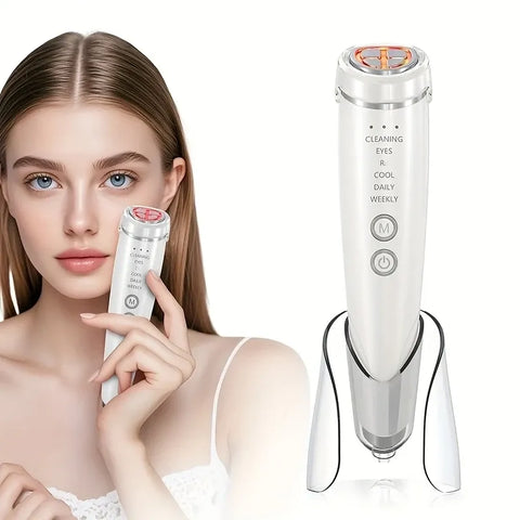 6-in-1 Beauty Device with Hot & Cold Therapy, Red/Blue Light, 3 Intensity Levels & Magnetic Dock. Deep cleansing & firming for daily skincare./WHITE In Australia - Darrahopens