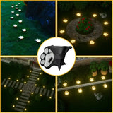 4PCS Dog Paw Solar Ground Light: Realistic paw print design, solar powered, auto on at night. Add warmth and charm to your garden pathway./white light