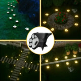 4PCS Dog Paw Solar Ground Light: Realistic paw print design, solar powered, auto on at night. Add warmth and charm to your garden pathway./white light