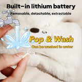 WHITE Cat Paw Fingerless Electric Heating Gloves, 3 adjustable heating levels, washable, 2000mAh battery, fluffy and warm, perfect for study and entertainment, ideal gift for birthdays and Christmas.