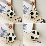 Soccer Theme Ladies Handbag, PU Material, Hand Carry Shoulder Crossbody Three Ways, Daily Outing Versatile Fashion(black)