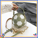 Soccer Theme Ladies Handbag, PU Material, Hand Carry Shoulder Crossbody Three Ways, Daily Outing Versatile Fashion(black)